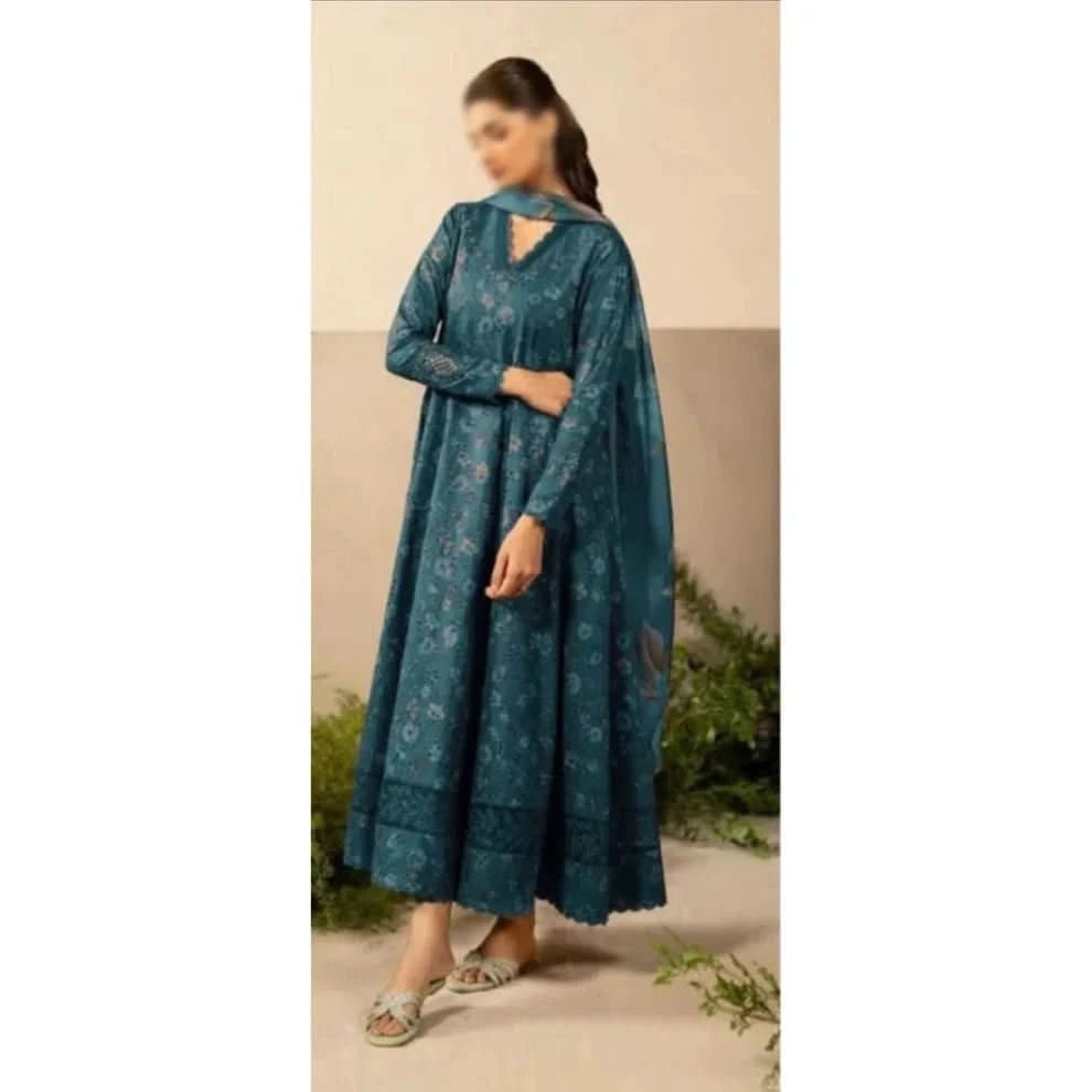 IZnik – Zinc Printed Lawn Unstitched 3 Pcs - Memon Clothes