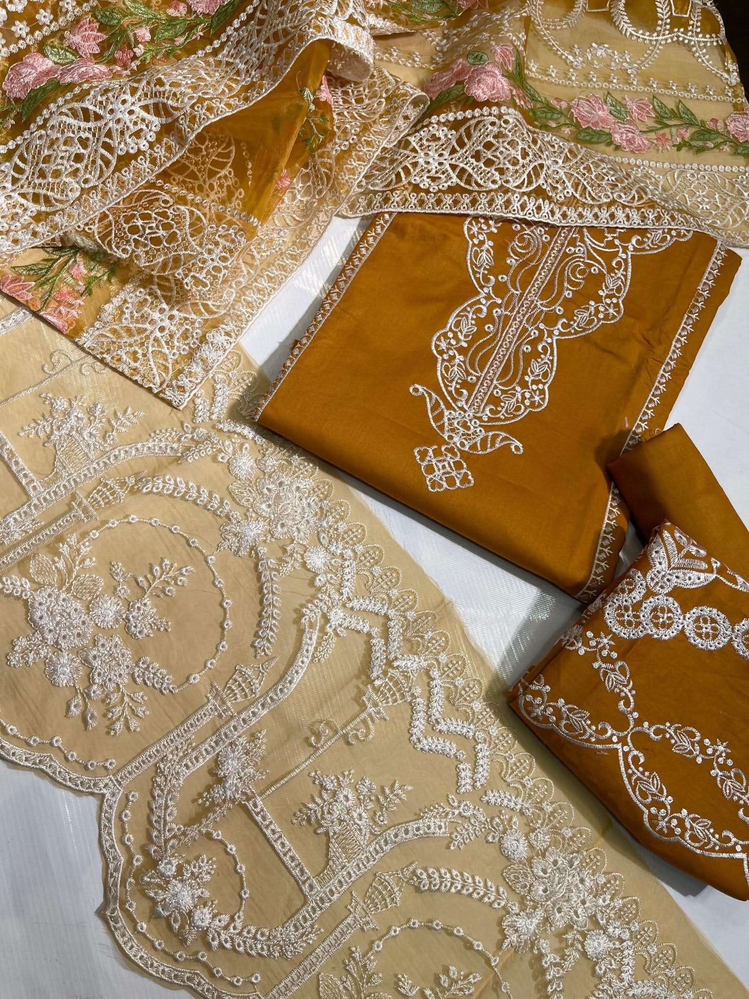 Kahf Embroidered Cotton Fancy 3PC - Memon Clothes