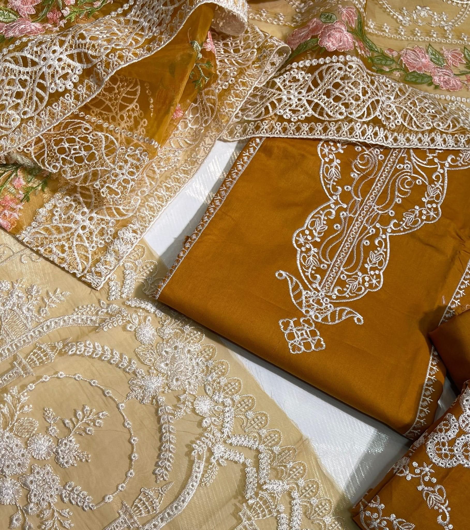 Kahf Embroidered Cotton Fancy 3PC - Memon Clothes