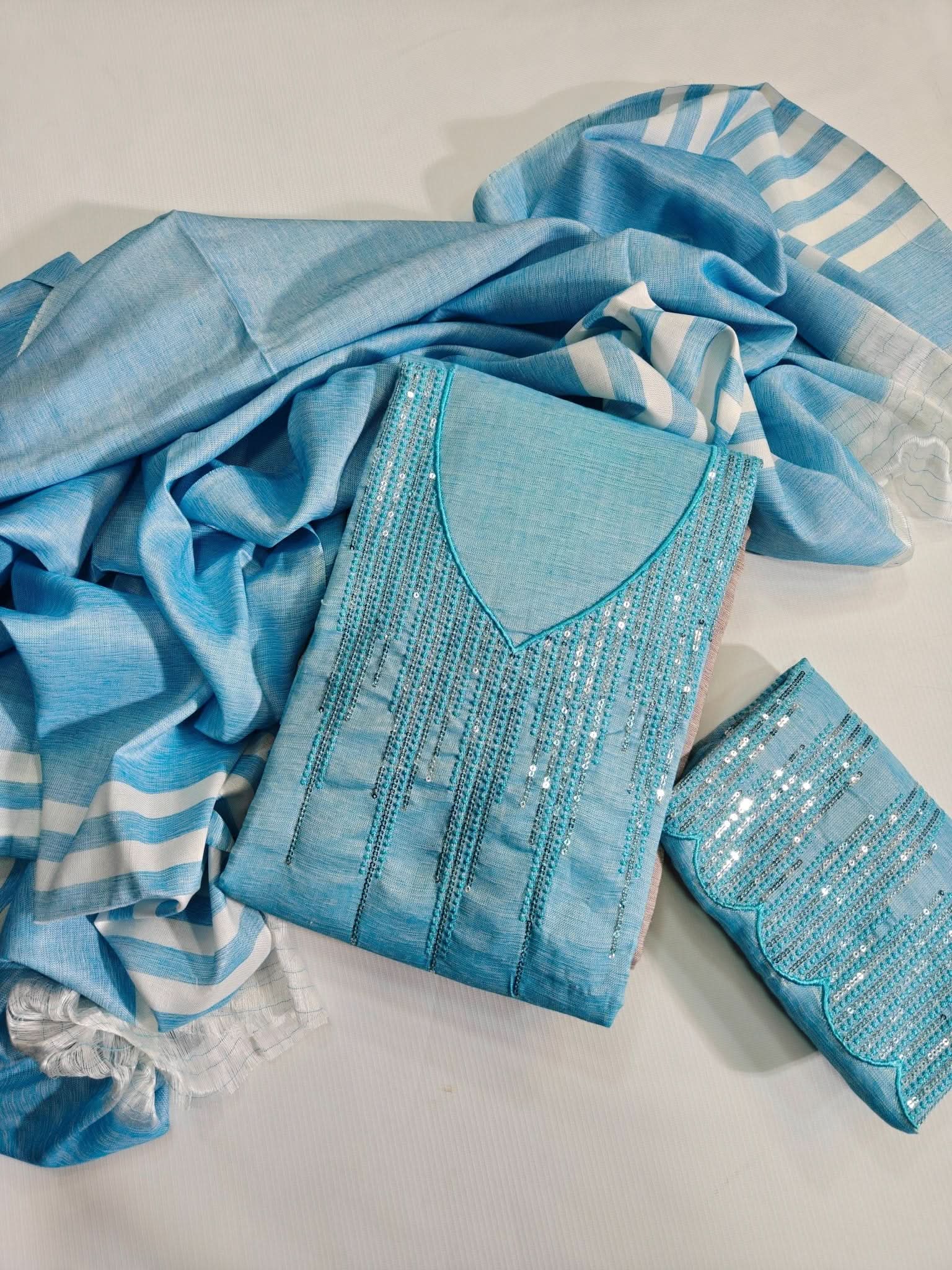 Khaddar Embroidered Suit Unstitched 3PC - Memon Clothes