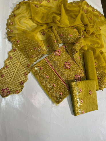 Luxury Elaf Fancy Embroidered Cotton 3PC - Memon Clothes