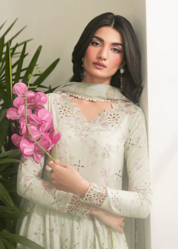 Luxury Iznik Printed Embroidered 3PC - Memon Clothes