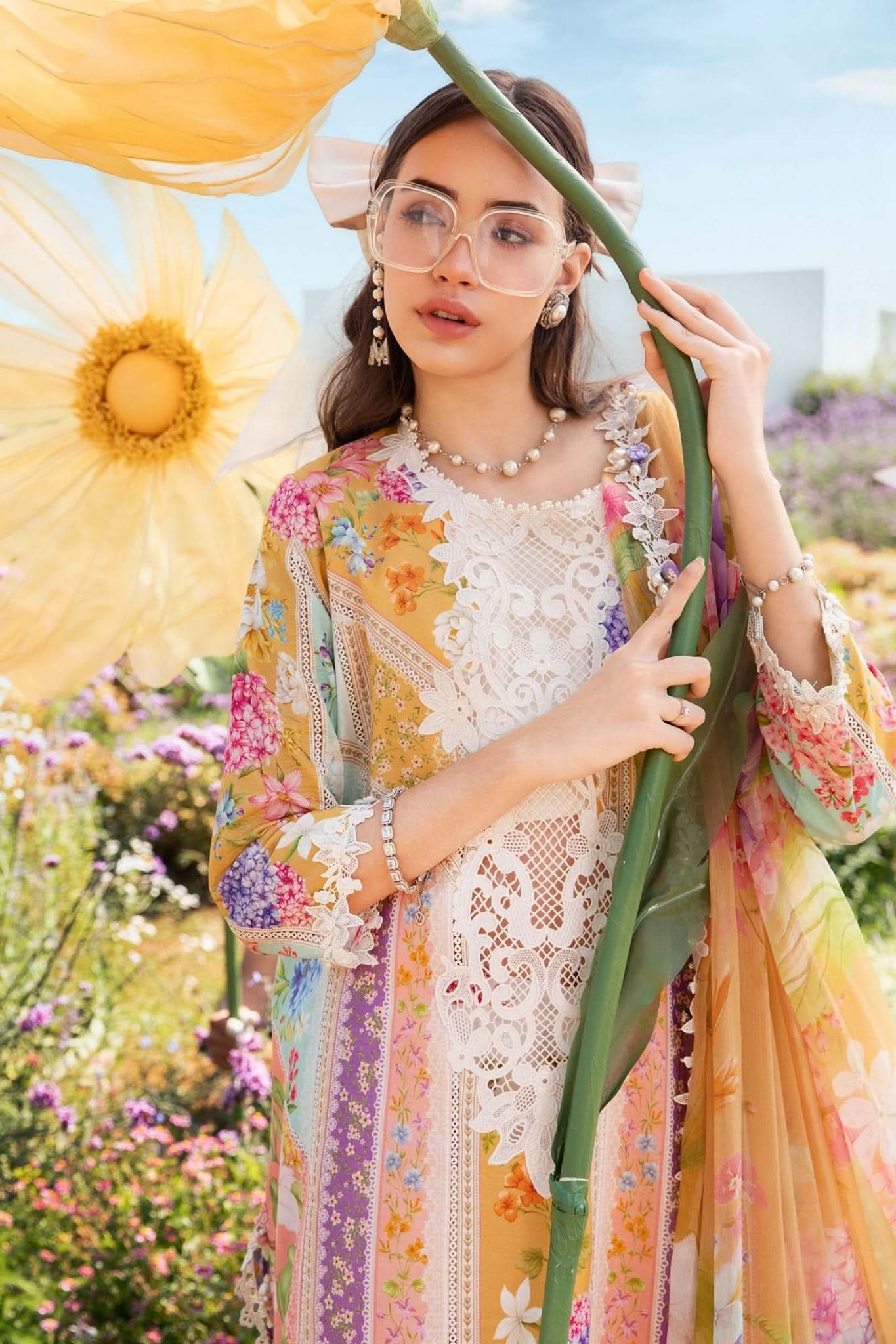 Maria B Luxury Printed Embroidered 3Pc - Memon Clothes