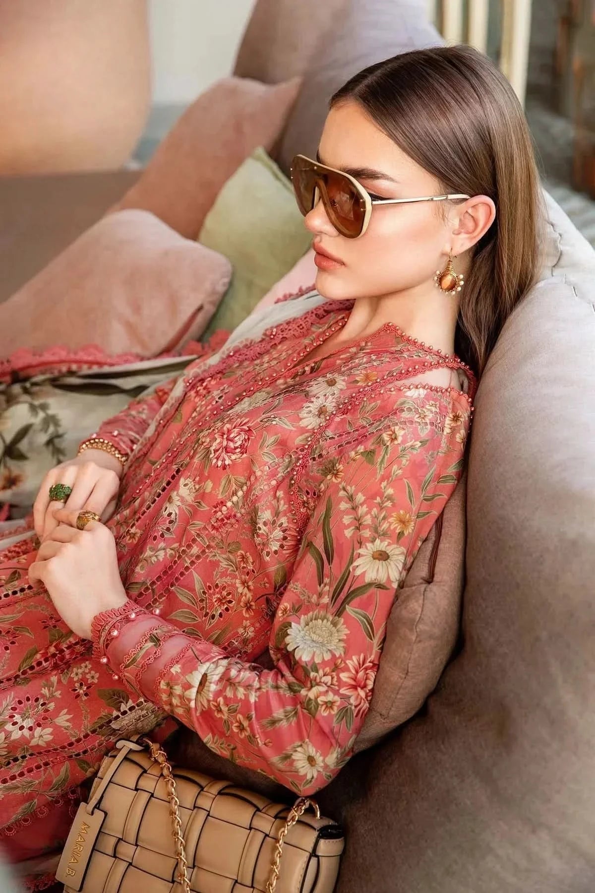 Maria.B MPrints Embroidered Lawn Unstitched 3Pc Suit - Memon Clothes