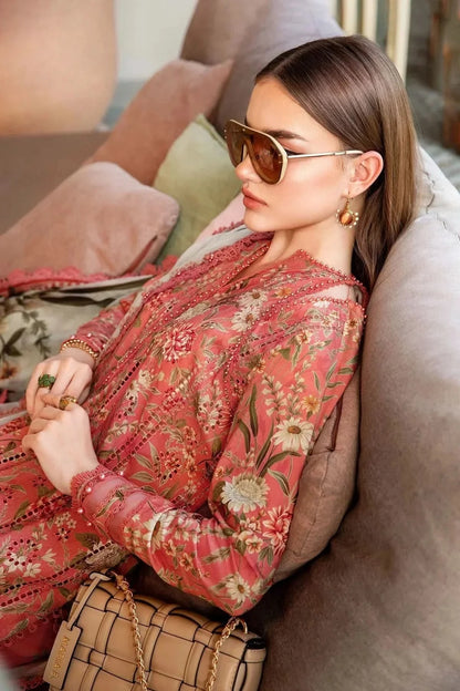 Maria.B MPrints Embroidered Lawn Unstitched 3Pc Suit - Memon Clothes