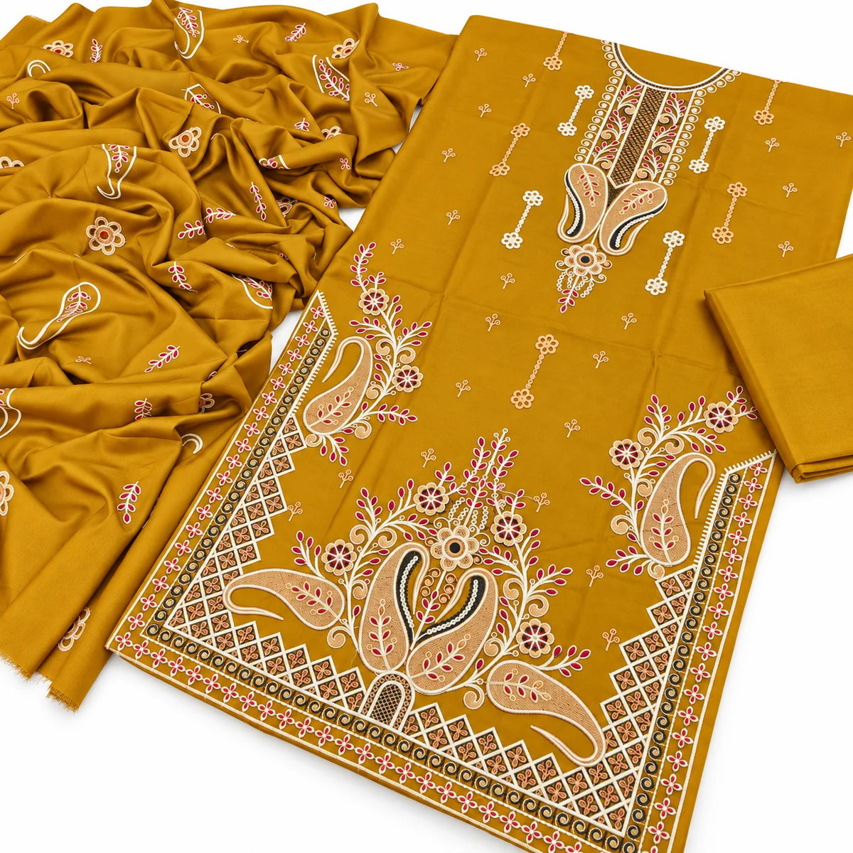 Dhanak Fancy Embroidered 3PC |