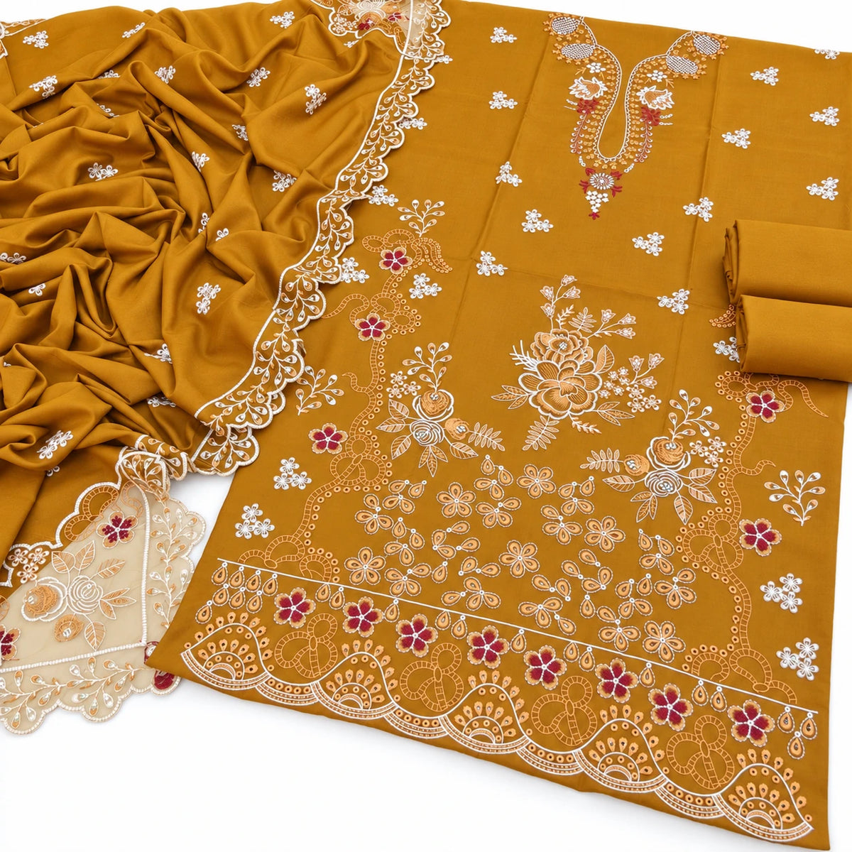 Dhanak Fancy Embroidered 3PC | VOL-2013
