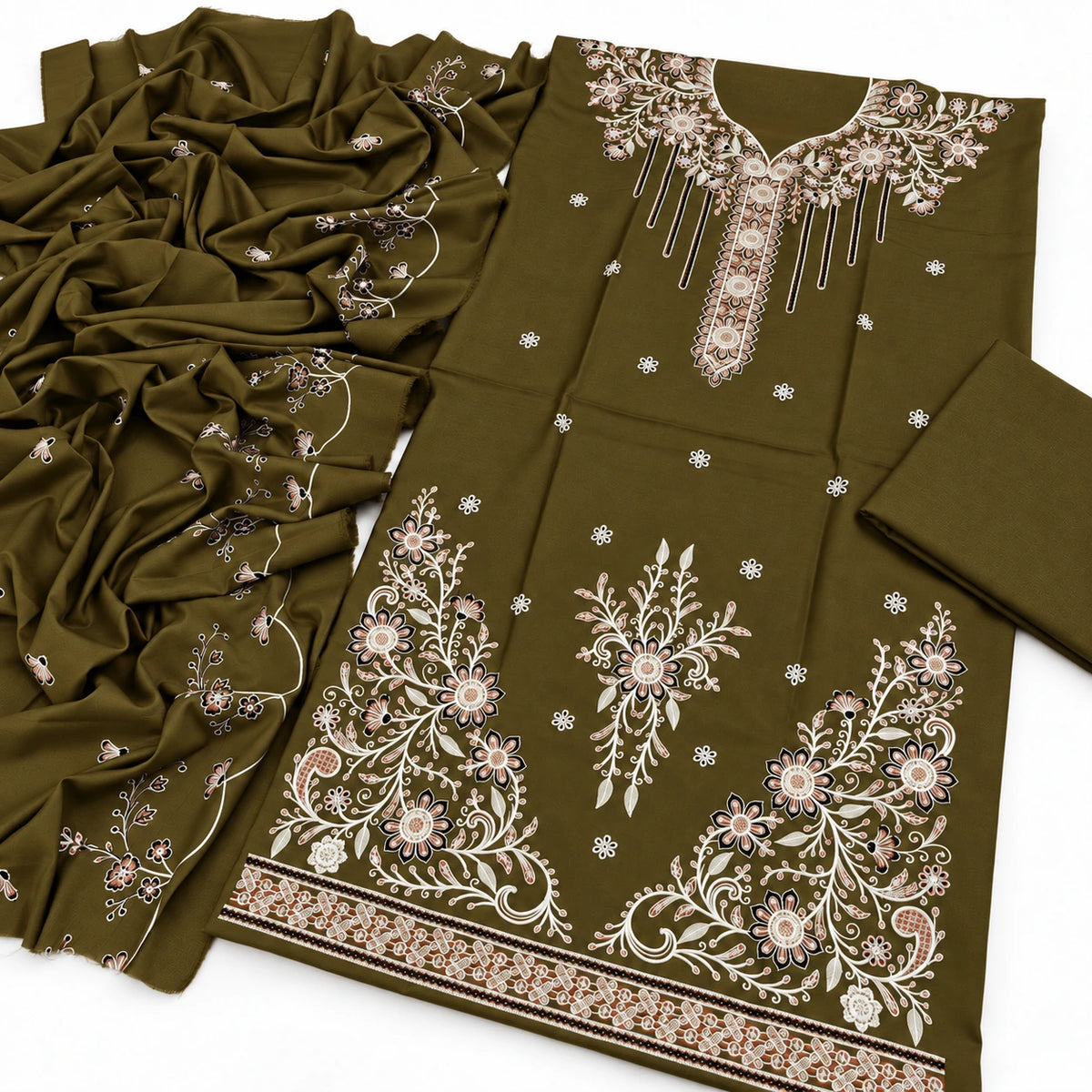 Dhanak Fancy Embroidered 3PC |