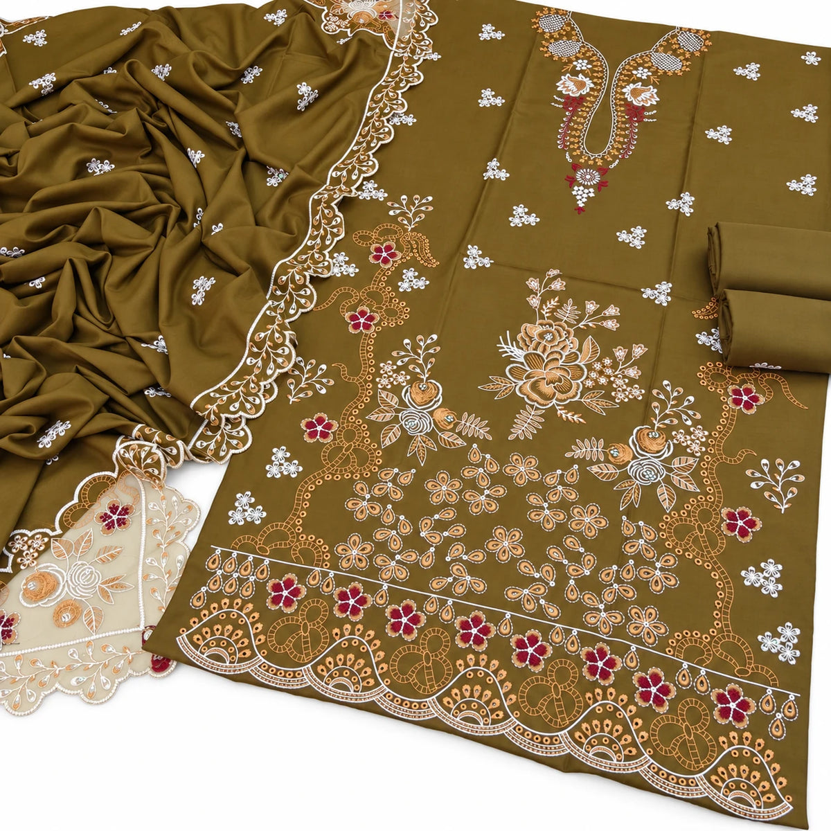 Dhanak Fancy Embroidered 3PC | VOL-2013