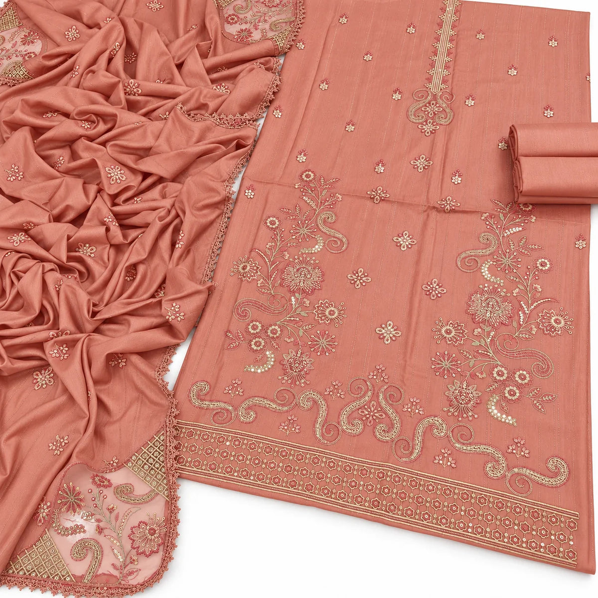 Dhanak Fancy Embroidered 3PC | VOL-64