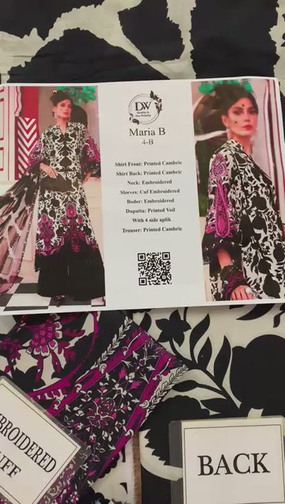 Maria B Embroidered Printed Lawn 3PC Unstitched