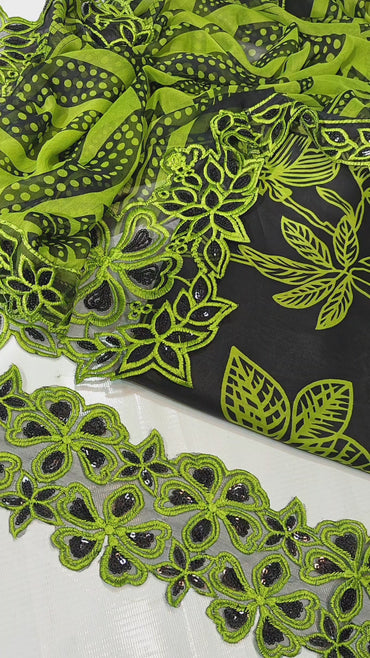 Nureh Printed Embroidered Lawn 3PC | Dhani