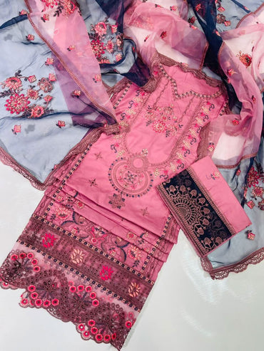 Ramsha Embroidered Cotton | Pink - Memon Clothes