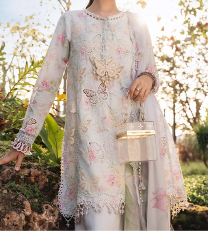 Maria B Printed Embroidered Lawn 3PC Unstitched