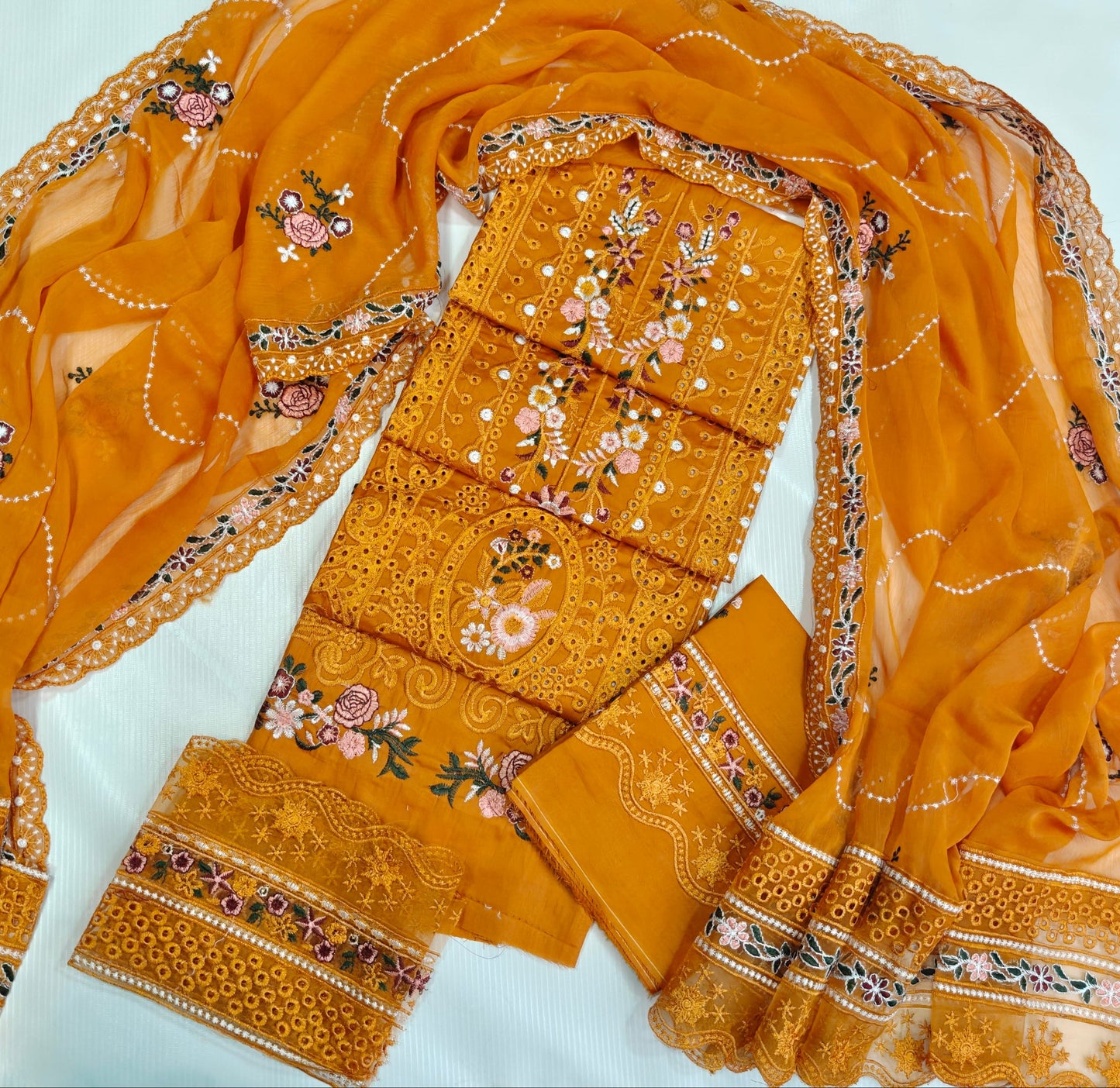 Party Wear Embroidered Cotton 3PC Unstitched