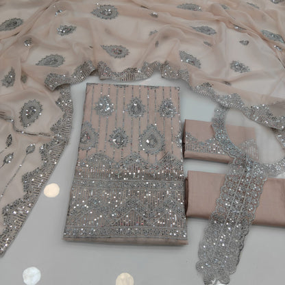 Party Wear Luxury Embroidered Cotton 3PC