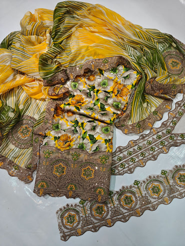 Iznik Printed Embroidered Lawn 3PC