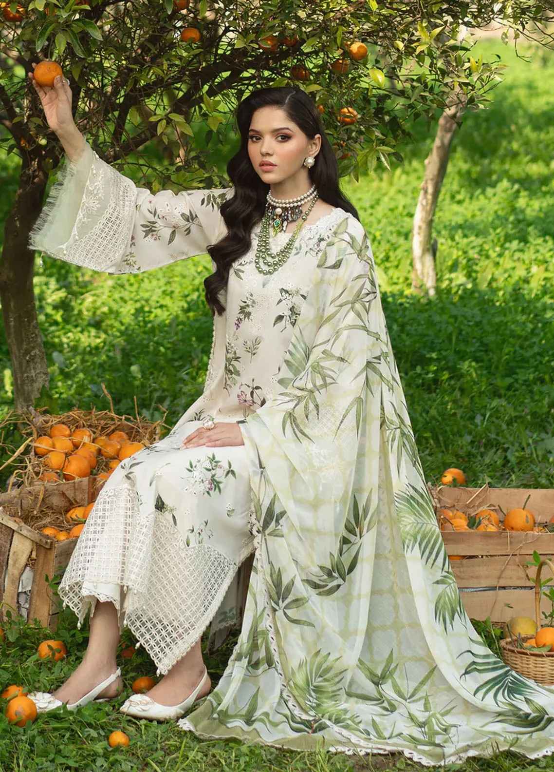 Sardinia Embroidered Printed Lawn