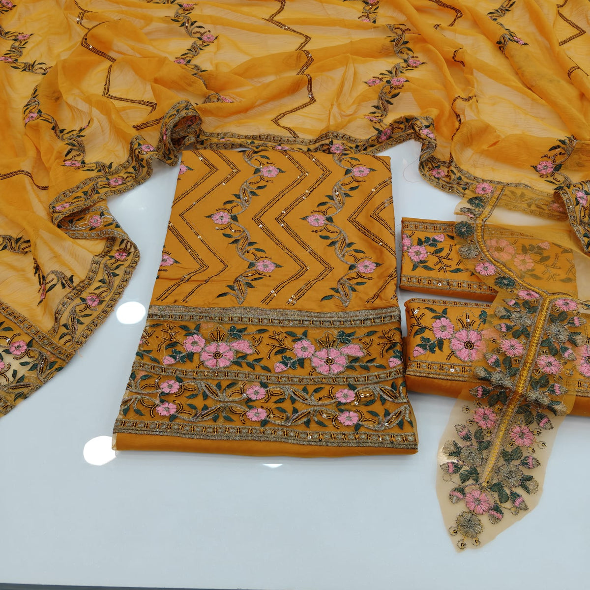 Party Wear Luxury Embroidered Cotton 3PC