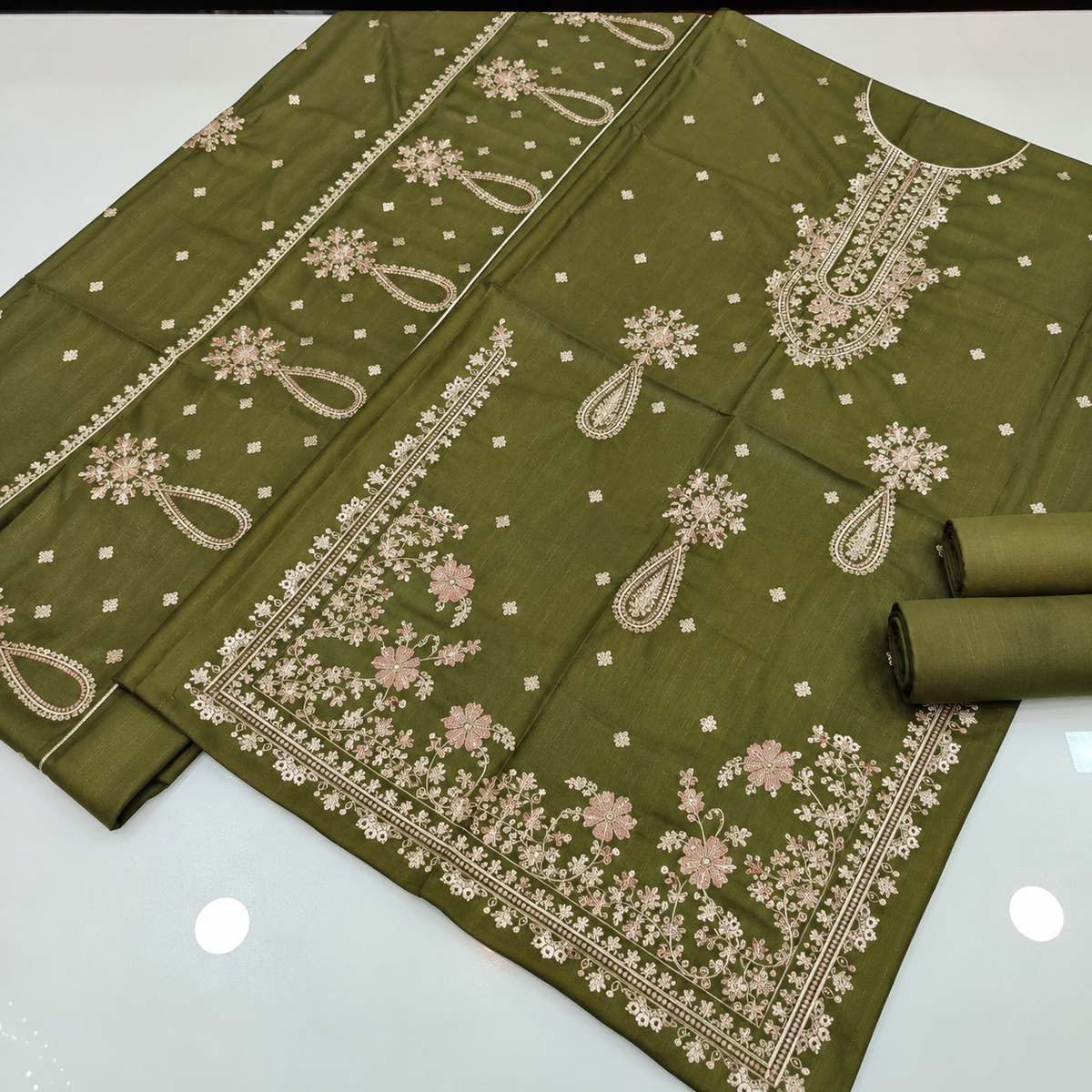 Dhanak Fancy Embroidered 3PC | VOL-1058