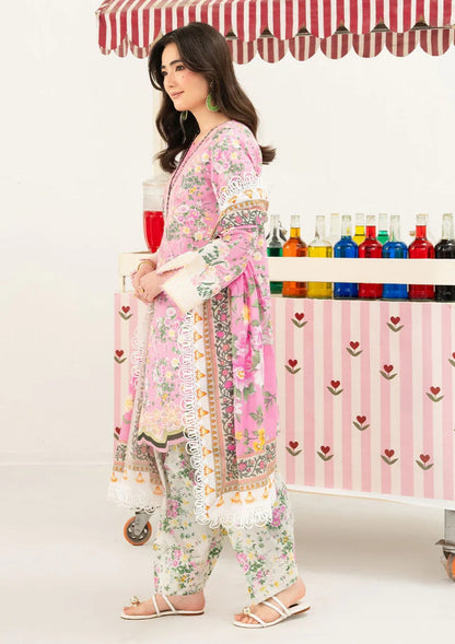 Mahnur Printed Embroidered Lawn 3PC Unstitched