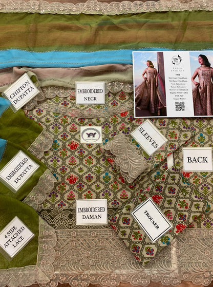 Luxury Printed Embroidered Lawn 3PC Unstitched | Skin