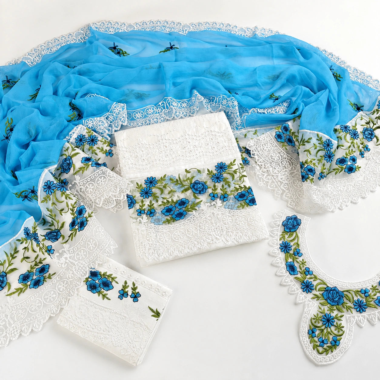 Elaf Fancy Chikan Kari Embroidered 3PC Unstitched
