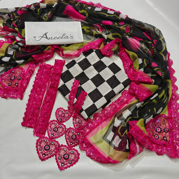 Aneela's Printed Embroidered Lawn 3PC Unstitched