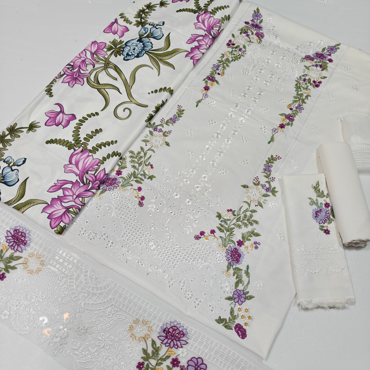 Dhanak Fancy Embroidered 3PC