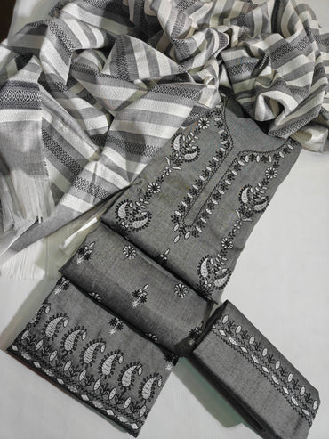 Khaddar Embroidered 3 Piece Unstitched