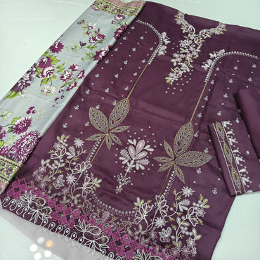 Dhanak Fancy Embroidered 3PC | Nureh