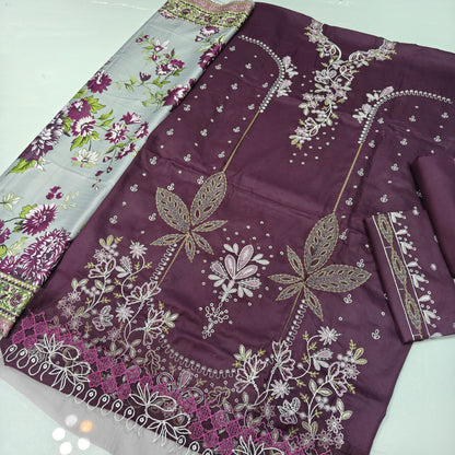 Dhanak Fancy Embroidered 3PC | Nureh