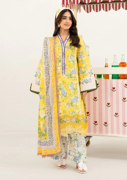 Mahnur Printed Embroidered Lawn 3PC Unstitched