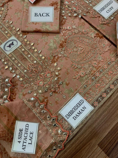 Mohagni Printed Embroidered Lawn 3PC Unstitched