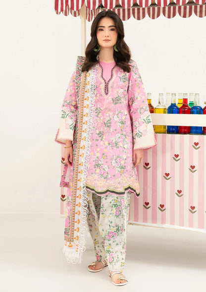 Mahnur Printed Embroidered Lawn 3PC Unstitched