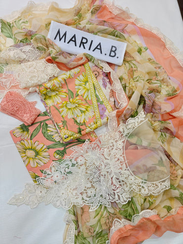 Maria B Printed Embroidered Lawn 3PC Unstitched