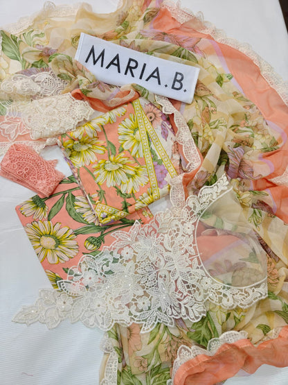 Maria B Printed Embroidered Lawn 3PC Unstitched