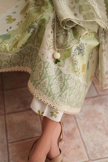 Baroque Printed Embroidered Lawn 3PC Unstitched