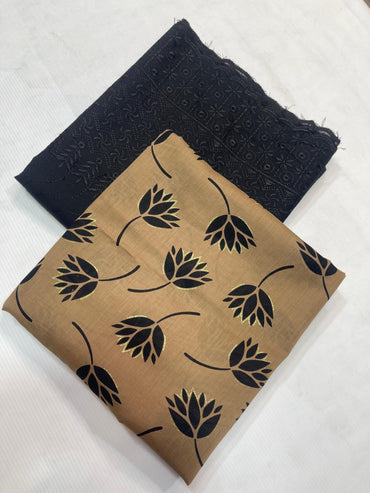 Printed Shirt With ChikanKari Trouser 2PC