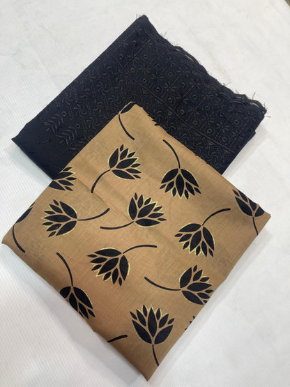 Printed Shirt With ChikanKari Trouser 2PC