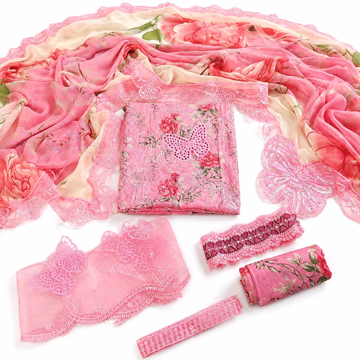 Maria B Printed Embroidered Lawn 3PC Unstitched