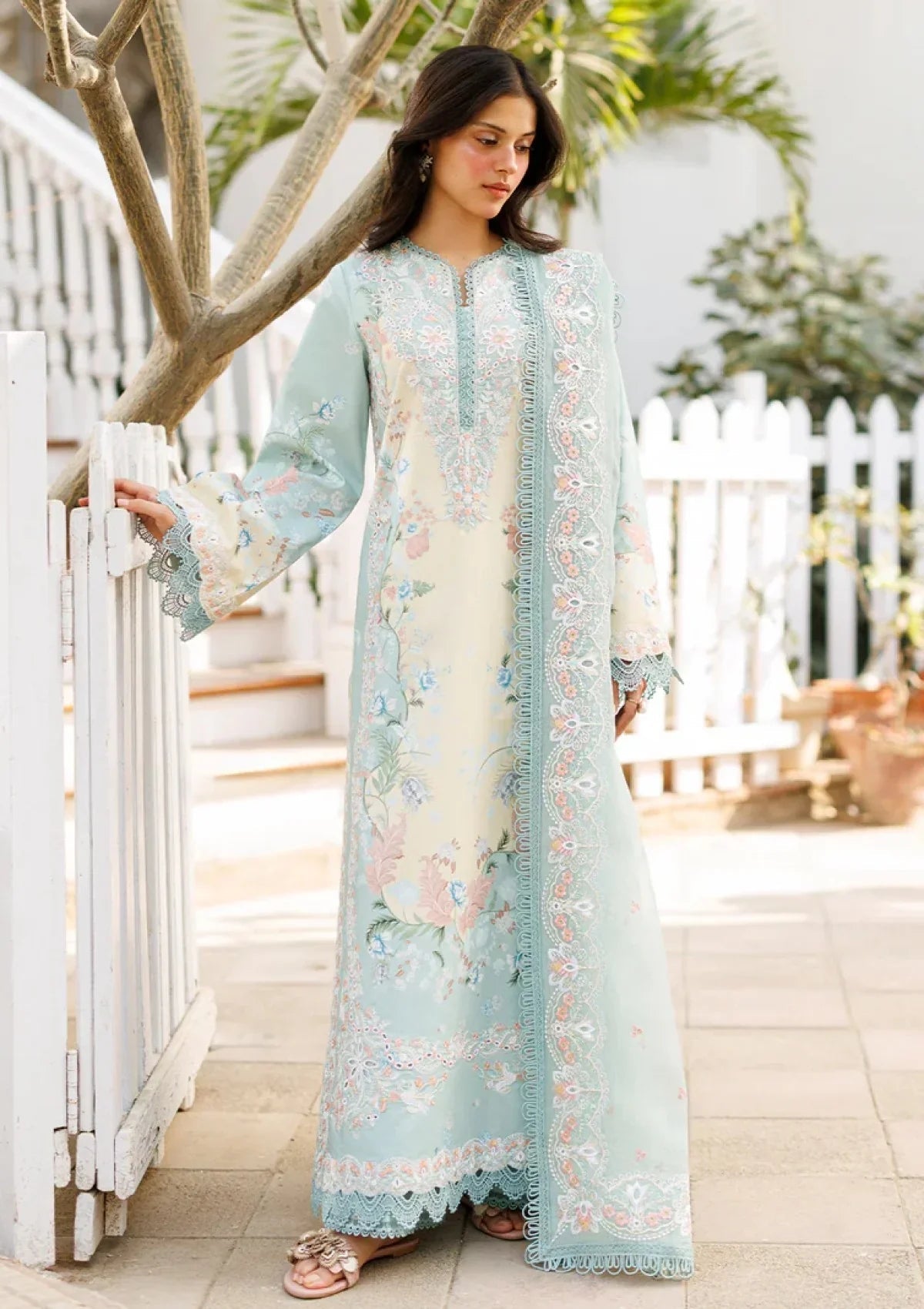 Afrozeh Printed Embroidered Lawn 3PC Unstitched