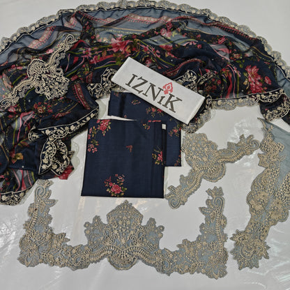 Iznik Printed Embroidered Lawn
