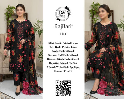 Iznik Printed Embroidered Lawn 3PC Unstitched