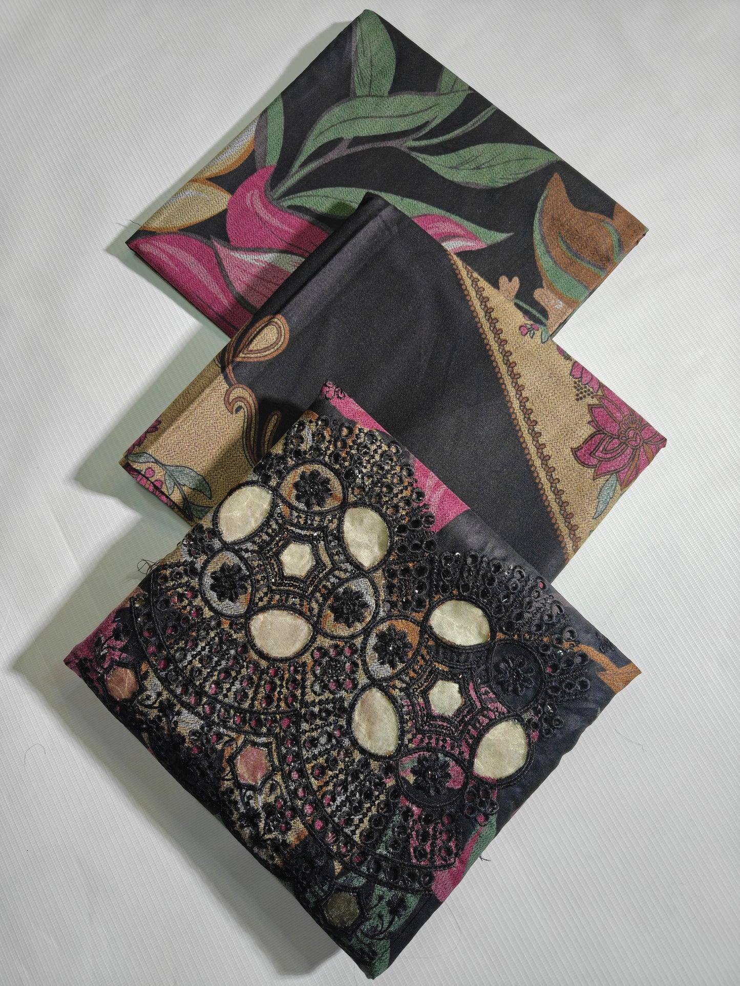 Dhanak Embroidered Lazer Cut Daman 3PC