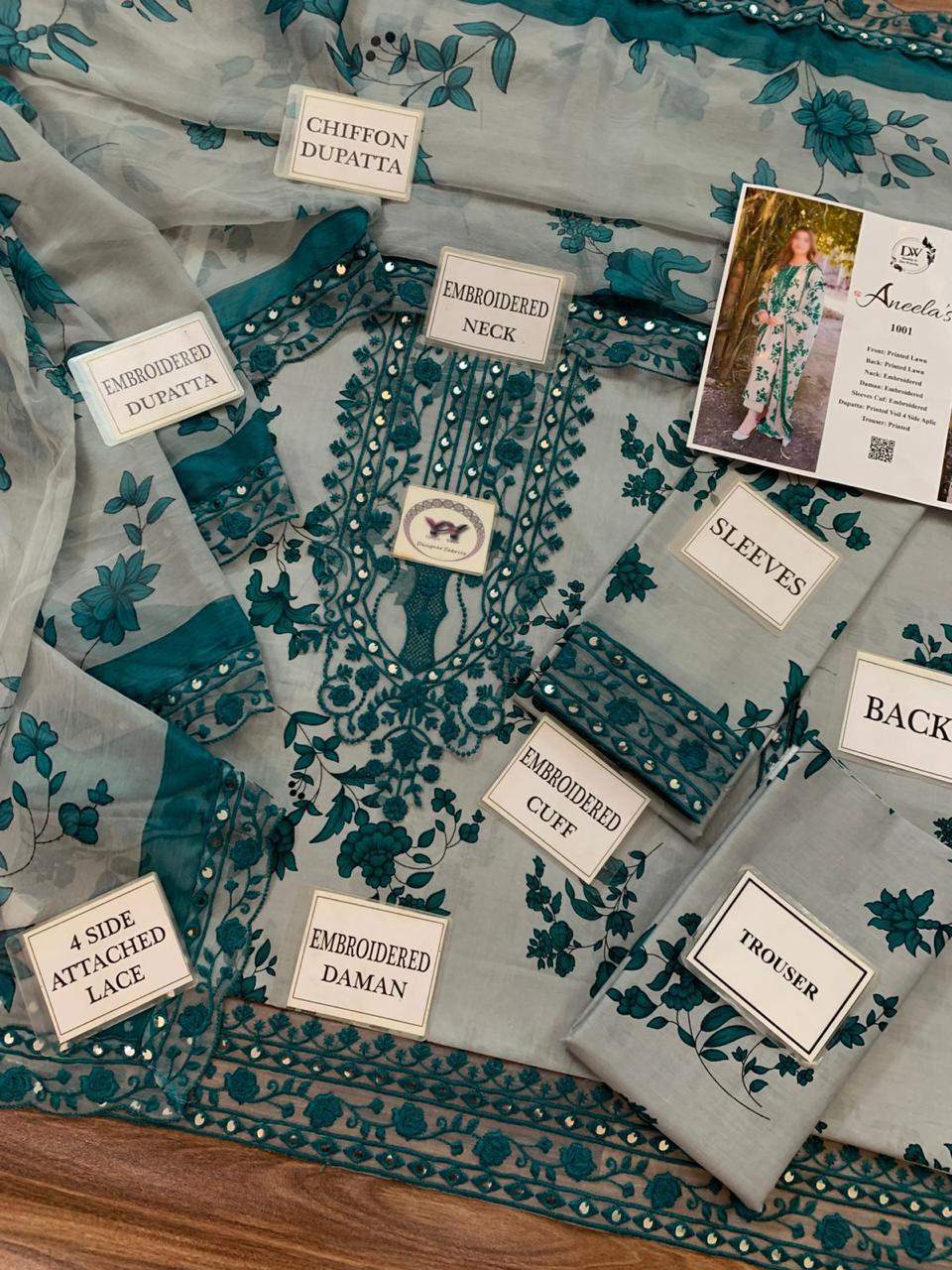 Aneela's Printed Embroidered Lawn