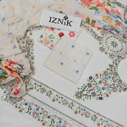 Iznik Printed Embroidered Lawn 3PC Unstitched