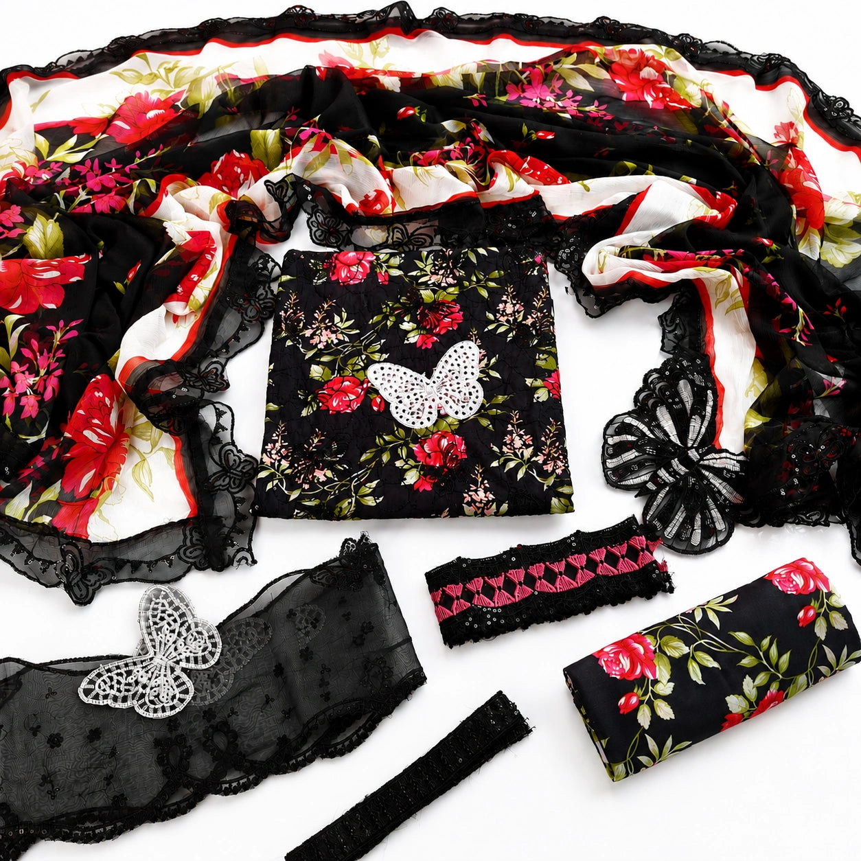 Maria B Printed Embroidered Lawn 3PC Unstitched