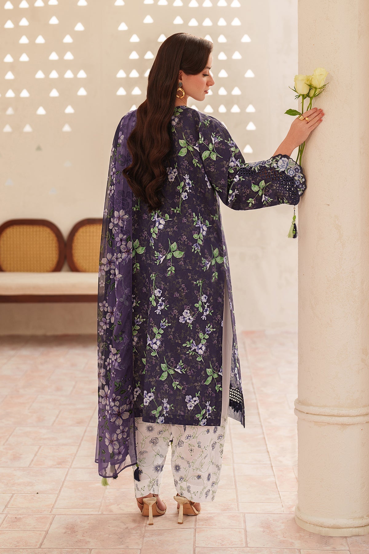 Baroque Printed Embroidered Lawn 3PC Unstitched
