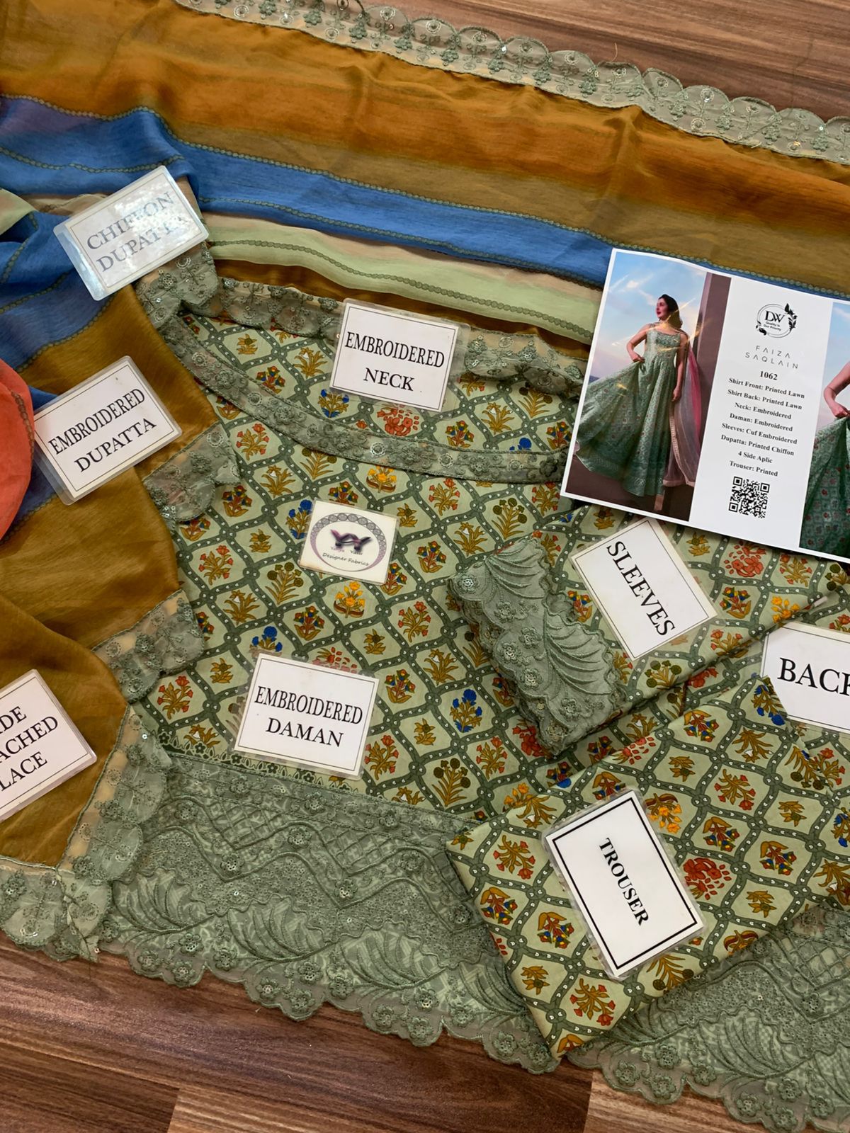 Luxury Printed Embroidered Lawn 3PC Unstitched | C Green